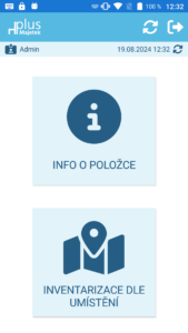 Hlavní menu aplikace.