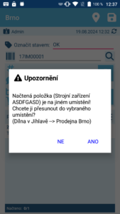 Dialogové okno přesunu do umístění.
